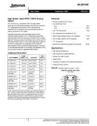 Datasheet HI1-0201HS-2 manufacturer Intersil